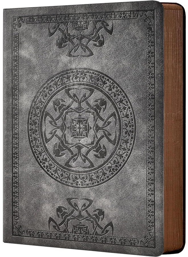CAGIE Leather Vintage Journal for Men Soft Cover Lined Pages Notebook 180 Lay Flat for Writing Travel Diary, 5.7'' x 8.3'', Grey - Image 1